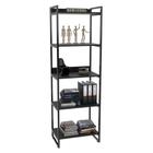 Estante Livreiro Prisma Estilo Industrial 60cm 5 Prateleiras Preto Onix - Mpozenato - MPOZENATO - COM