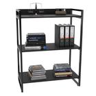 Estante Livreiro Prisma Estilo Industrial 80cm 3 Prateleiras Preto Onix - Mpozenato - MPOZENATO - COM