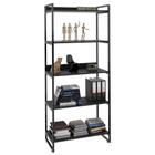 Estante Livreiro Prisma Estilo Industrial 80cm 5 Prateleiras C08 Preto Onix - Mpozenato