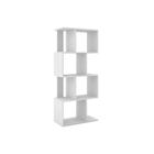 Estante Livreiro Solteiro ESM218 c/ 4 Nichos Branco - Movelbento