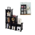 Estante modular armario portatil organizador de obejtos roupas sapatos brinquedos preto 
