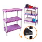 Estante Modular Prateleiras 3 Andares Plástica Organizador Para Casa Escritório Banheiro Salão
