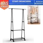 Estante Organizadora Multiuso 2 Prateleira 1 Cabideiro Portátil 55x42x160cm