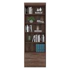 Estante para Livros 2 Gavetas e 5 Prateleiras Ébano Rústico - Qmovi