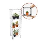 Estante para Plantas Suporte Floreira Vertical 3 Nichos Prateleira de Aço Aramado