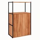 Estante Shelf 2 PT Nogal Sevilha e Preta 105 cm - GEBBWEB