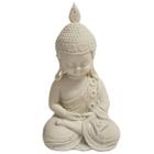 Estátua Baby Buda Pó De Mármore Branca Mudra Meditação 26Cm - Balisun