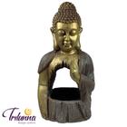 Estátua Decorativa 55Cm Buda Tibetano Dourado