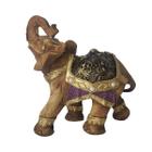 Estátua Elefante Decor Manto Tapete Pérola 22Cm 922