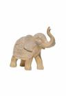 Estátua Elefante Decorativo Em Resina Bege Com Desenhos