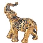 Estátua Elefante Indiano Folhas Detalhado 10cm 14025