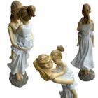 Estatua Escultura Amor Mãe e Filha Dia das Mães decoração luxo