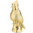 Estátua Escultura Pássaro Calopsita Cerâmica Dourada 29cm Mart