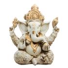 Estátua Ganesha Grande Decorativo Deus Da Sorte Branco