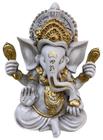 Estátua Ganesha Híndu Sorte Prosperidade Sabedoria Em Gesso