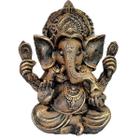 Estatua Ganesha resina 19cm Marrom Prosperidade E Sabedoria - ASA