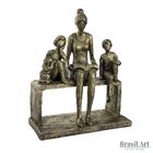 Estátua Mãe com Dois Filhos Dourada