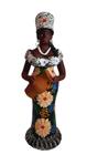 Estátua Mulher Africana Escultura Cerâmica Caruaru Vest Pret