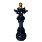 Estátua Para Decoração Luxo Chess Rainha Preta de Resina Verito