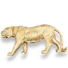 Estátua Tigre Decorativo Luxo em Resina Dourado Rico em Detalhes