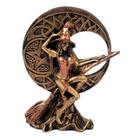 Estatueta Bruxa da Lua de Resina Dourada com Bronze - Decore Casa