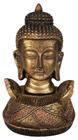 Estatueta Cabeça Pequena Rosto do Buda Hindu Dourado de Resina - Decore Casa