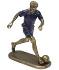 Estatueta Decoração Jogador De Futebol Escultura Resina 24cm