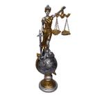 Estatueta Deusa Dama da Justiça Themis Decoração Escritório Advogado Resina 31 cm