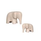Estatueta Família Elefantes em Cerâmica Decorativo Home Capuccino Fosco