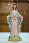 estatueta imagem de Nossa Senhora Das Graças 30cm Prata em Resina