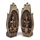 Estatueta Mão Buda Hindu Dourado Em Resina
