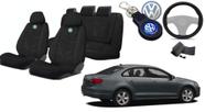 Estilo e Proteção em Um Kit: Capas de Tecido Jetta 2010-2017 + Volante + Chaveiro VW