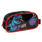 Estojo 1 Divisória UP4YOU Petit T-Rex Azul Preto Luxcel