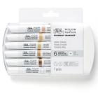 Estojo 6 Canetas Pigment Marker Tons de Pele Winsor & Newton - 0290045