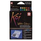 Estojo aquarela artistico koi water 12 cores pastilhas emw-12