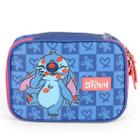 Estojo Box Grande Escolar Infantil Lilo Stitch Disney Azul