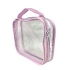 ESTOJO BOX transparente e ROSA - necessaire - lápis - multiuso - brinquedo - organizador - viagem