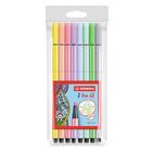 Estojo Caneta Pen 68 com 8 cores Pastel - Stabilo