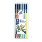 Estojo Caneta Staedtler Triplus 1.0Mm Dino 6 Cores