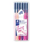 Estojo Caneta Staedtler Triplus 1.0Mm Flamingo 6 Cores