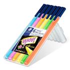 Estojo com 6 Cores Caneta Triplus Staedtler Neon 1.0mm 323 Sb6cs102 1 e 1 E