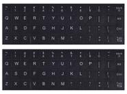 Estojo de adesivos de teclado. Compre fonte branca em inglês em preto x2