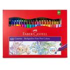 Estojo de Canetas Bolígrafos Fine Pen Colors Faber Castell 0.4 mm 60 Cores FPB/ES60Z