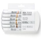 Estojo de Canetas Winsor e Newton Pigment Marker Skin Tones com 06 Unidades 0290045
