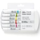 Estojo de Canetas Winsor e Newton Pigment Marker Vibrant Tones com 06 Unidades 0290046