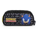 Estojo de Tecido Sonic 2 Zíperes Preto