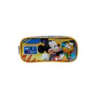Estojo Disney Mickey Azul - Poliéster/PVC - 5x10x23cm