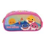 Estojo Escolar Baby Shark Duplo Pink Luxcel