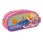 Estojo Escolar Baby Shark Duplo Pink Luxcel