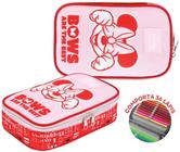 Estojo Escolar Minnie Mouse Bolsa Box Elástico 36Pens Disney